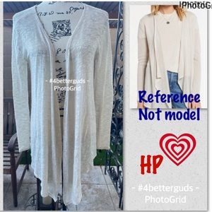 Volcom True to This Open Front Asymmetric Hemline Lightweight Knit Cardigan Med